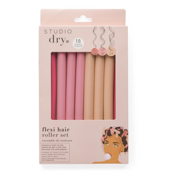 STUDIO DRY Multi 18pc Flexi Rods Heatless Curling Set - Picture 1 of 1